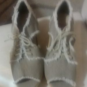 Ruff Hewn Taup Tan Lace Up Espadrilles New Never W